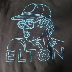 Brand New Rare Elton John Blue And Black Goodbye Yellow Brick Road Hoodie